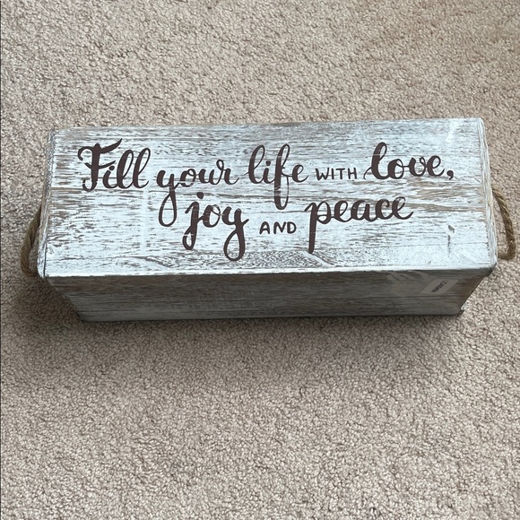 Rustic Wooden Box with Rope Handle - Picture 1 of 5